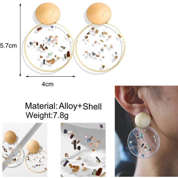 Oversized Resin Dangle Earrings - Picture 7 of 7